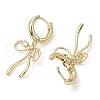 Bowknot Brass Dangle Hoop Earrings EJEW-M245-09G-2