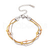 Stainless Steel Multi-strand Ball Bracelets BJEW-L687-01M-1