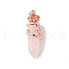 Natural Rose Quartz Pointed Pendants G-L524-13RG-10-2