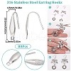 SUNNYCLUE 80Pcs 316 Surgical Stainless Steel Earring Hooks STAS-SC0005-65-2