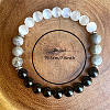 Opalite & Natural Black Obsidian Round Bead Stretch Bracelets WG6A8BD-08-1