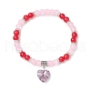 Baking Painted Imitation Jade Glass Round Beaded Charm Bracelets BJEW-JB11737-03-2