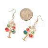 Brass Glass Beads Dangle Earrings EJEW-TA00662-4