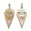 Brass Micro Pave Clear and Black Cubic Zirconia Pendants ZIRC-A011-42G-2