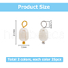 50Pcs 2 Colors Natural Pearl Rice Charms PALLOY-HS00010-2