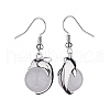 Natural & Synthetic Gemstone Dolphin Dangle Earrings with Crystal Rhinestone EJEW-A092-20P-4