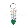 Glass Acrylic Maple Leaf Keychains KEYC-TA00037-2