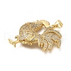 Rack Plating Brass Micro Pave Cubic Zirconia Pendants ZIRC-F142-31G-01-2