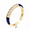 Brass Micro Pave Clear Cubic Zirconia Cuff Rings RJEW-N035-017-NF-5