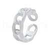 Spray Painted Alloy Oval Curb Chain Cuff Rings for Women WG64013-02-2