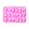 Halloween Theme Tombstone/Skull/Bat Cake Decoration Food Grade Silicone Molds DIY-E067-04-3