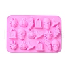 Halloween Theme Tombstone/Skull/Bat Cake Decoration Food Grade Silicone Molds DIY-E067-04-3