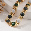 Flat Round Brass Enamel Curb Chains Bracelets for Women BJEW-B125-05G-3