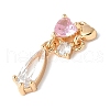 Brass Micro Pave Cubic Zirconia Pendants KK-A253-06G-01-2