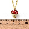 Brass FireBrick Enamel Pendant Necklaces for Women NJEW-K381-08A-G-5