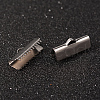 Non-Tarnish 304 Stainless Steel Ribbon Crimp Ends X-STAS-M250-11-1