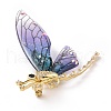 Resin Dragonfly Lapel Pin with Cubic Zirconia JEWB-G015-03G-4