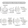 DICOSMETIC 16Pcs 4 Style 201 Stainless Steel Pendants STAS-DC0003-48-2
