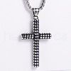 3Pcs Retro Minimalist 316 Surgical Stainless Steel Fashion Cross Pendant Punk Hip-hop Street Box Chain Necklaces for Men NZ5198-2-3