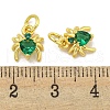 Rack Plating Brass Micro Pave Cubic Zirconia Spider Charms ZIRC-I065-02E-3