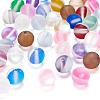 50Pcs 10 Colors Synthetic Moonstone Beads Strands G-YW0001-07-7