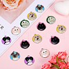18Pcs 6 Style Printed Alloy Pendants ENAM-SZ0004-08-6