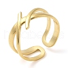 304 Stainless Steel Hollow Open Cuff Ring for Women RJEW-I098-18G-1