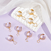 8Pcs 8 Style 304 Stainless Steel Open Cuff Rings Set with Hollow Charms RJEW-AB00002-2