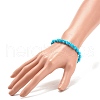 Synthetic Turquoise(Dyed) Skull Stretch Bracelet BJEW-JB08068-02-3