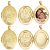 Beebeecraft 6Pcs Brass Locket Pendants KK-BBC0015-50-1