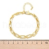 Brass Rectangle Link Chain Bracelets for Women Men BJEW-K273-08G-5