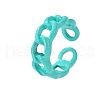 Spray Painted Alloy Oval Curb Chain Cuff Rings for Women WG64013-08-2