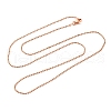 1.5mm Rack Plating Brass Ball Chain Necklaces for Women Men MAK-L044-62RG-1