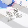 304 Stainless Steel Rhinestone Stud Earrings EJEW-M069-05P-4