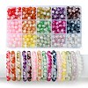 375Pcs 15 Colors Crackle Baking Painted Imitation Jade Glass Beads Sets DGLA-FS0001-06-1