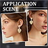 Beebeecraft 10Pcs Flat Round with Clover Brass Stud Earring Findings DIY-BBC0001-36-5