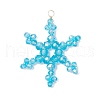 6Pcs 3 Styles Glass Snowflake Pendants PALLOY-JF03950-02-3