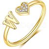 Adjustable Brass Rhinestone Cuff Rings FS-WG29D83-45-1