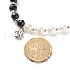 Alloy Yin-yang Charm Necklace with Plastic Imitation Pearl Beaded for Women NJEW-JN03914-6