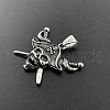 Cool Punk Style Stainless Steel Pirate Skull Head Necklaces for Men BD7162-2