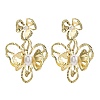 Alloy & Iron & Imitation Pearl Stud Earrings EJEW-M075-09G-2
