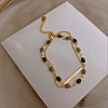 Oval Alloy Enamel Link Multi-strand Bracelets FS-WGF0A33-01-1
