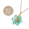 Flower Handmade Glass Seed Beaded Pendant Necklaces NJEW-MZ00096-03-3