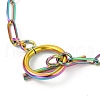 Unisex Vacuum Plating 304 Stainless Steel Paperclip Chain Bracelets BJEW-H541-04A-MC-2