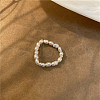 Mother's Day Jewellery Natural Freshwater Pearl with Glass Beaded Stretch Finger Rings WGD00E3-06-2