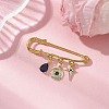 Evil Eye Iron Safety Pin Kilt Pins JEWB-BR00164-02-2