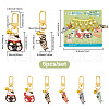 6Pcs 6 Style Alloy Enamel Fish & Maneki Neko Pendant Decorations HJEW-PH01618-2
