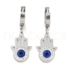 Hamsa Hand with Evil Eye 304 Stainless Steel Dangle Earrings EJEW-L283-069P-1
