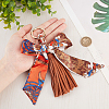 PU Leather & Seltin Cloth & Golden Alloy Pendants Decorationg HJEW-WH20004-02C-3