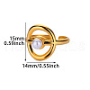 Retro Royal Style 304 Stainless Steel Imitation Pearl Cuff Rings FS-WG343E9-02-4